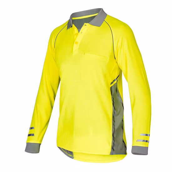 Футболка-поло из полиэстера с короткими рукавами, вышитый на заказ логотип, мужские светоотражающие защитные рубашки-поло, пустая футболка