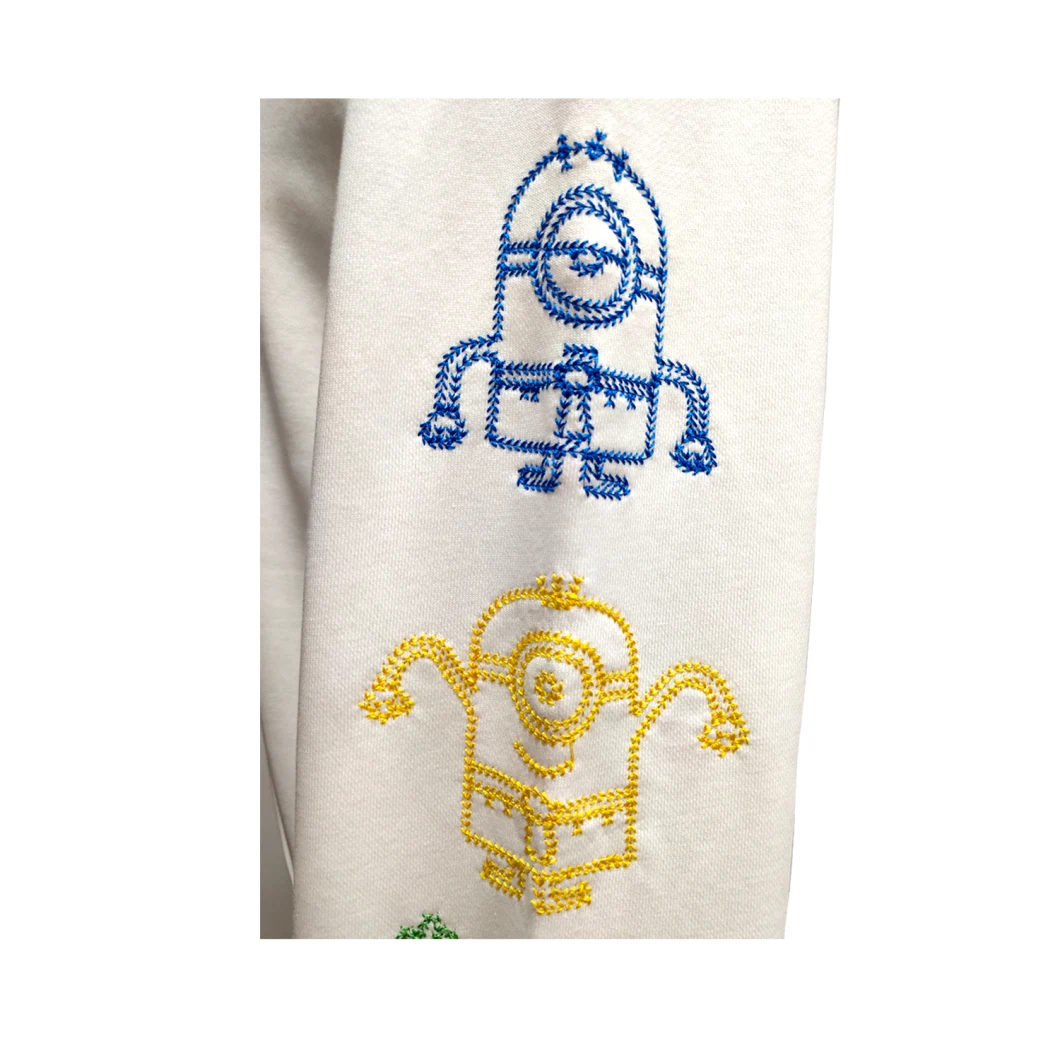 Women Knitting Sweatershirt with Kangroo Pocket and Positional Embroidery