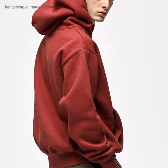 Индивидуальная высококачественная мягкая хлопковая флисовая толстовка с пышным принтом, однотонная, негабаритная, тяжелая, 480 г/м², мужская толстовка с индивидуальной маркой